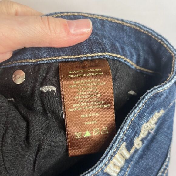 Kut from the Kloth Denim Jeans Button Flap Pocket Dark Wash Slight Flare Size 8 - Picture 7 of 8